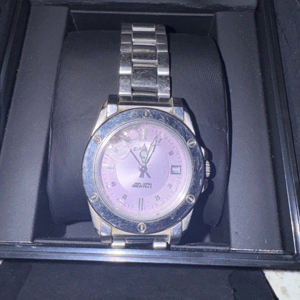 BREIL Milano Silver Watch with Purple Dial